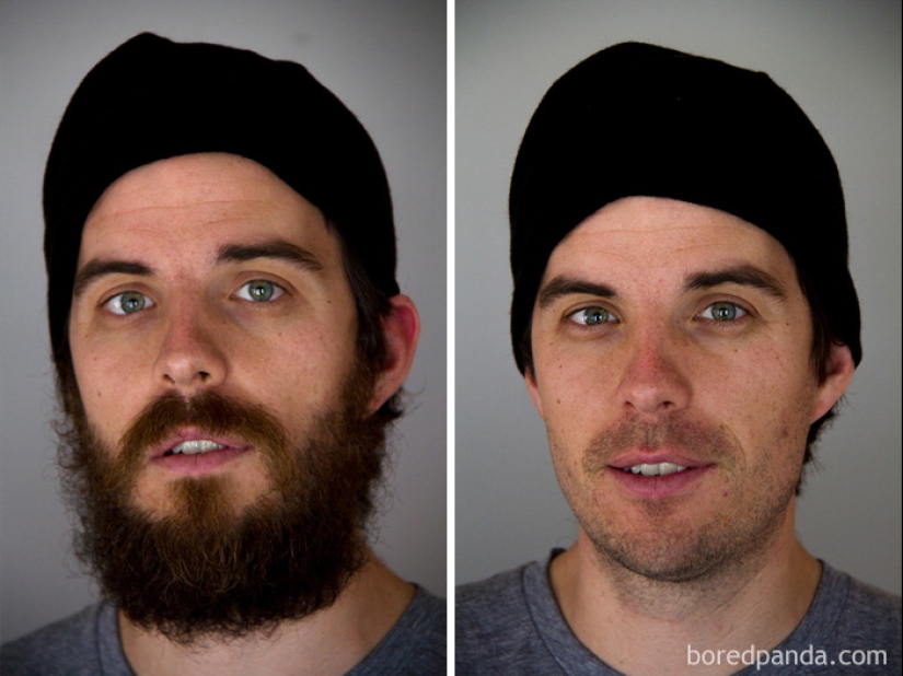 30 men with and without a beard. Are they exactly the same people? 30 men with and without a beard. Are they exactly the same people?