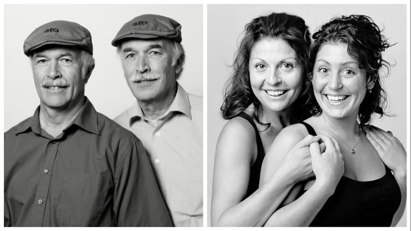 30 portraits of people not related by blood, but very similar to each other