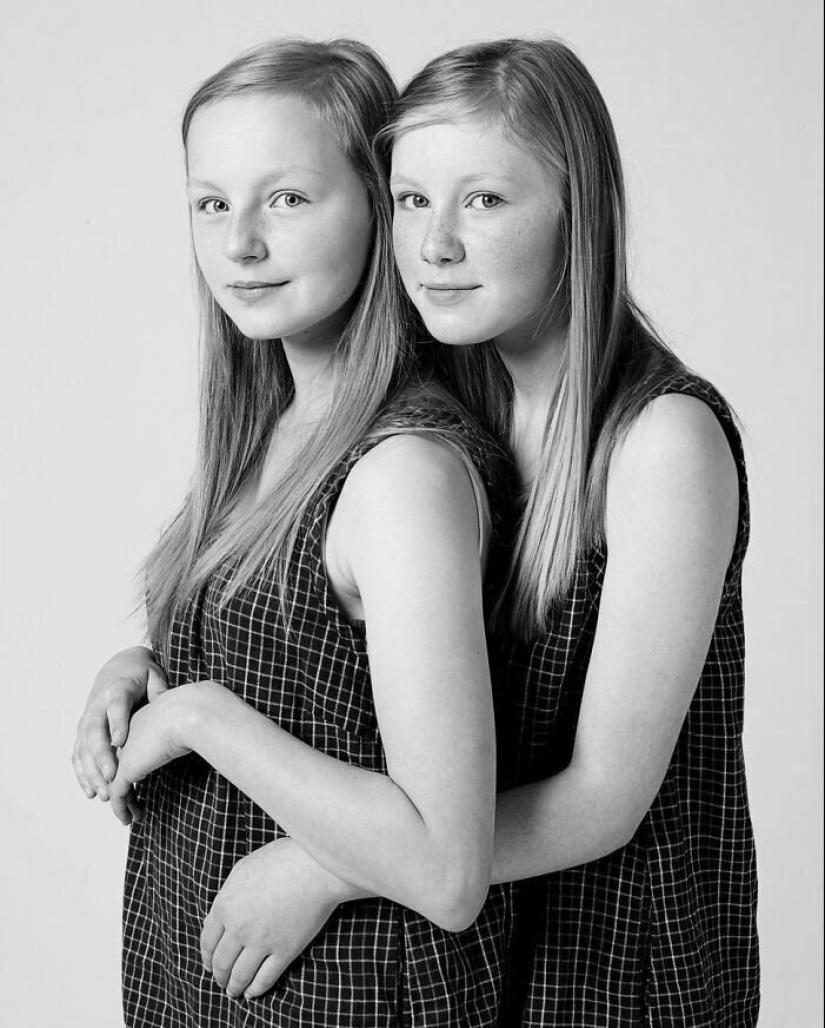 30 portraits of people not related by blood, but very similar to each other