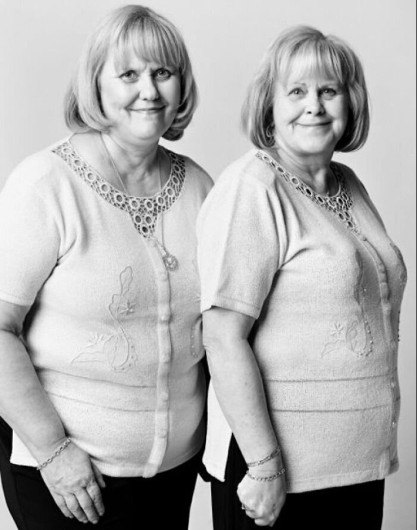 30 portraits of people not related by blood, but very similar to each other