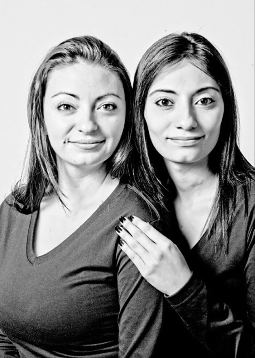 30 portraits of people not related by blood, but very similar to each other