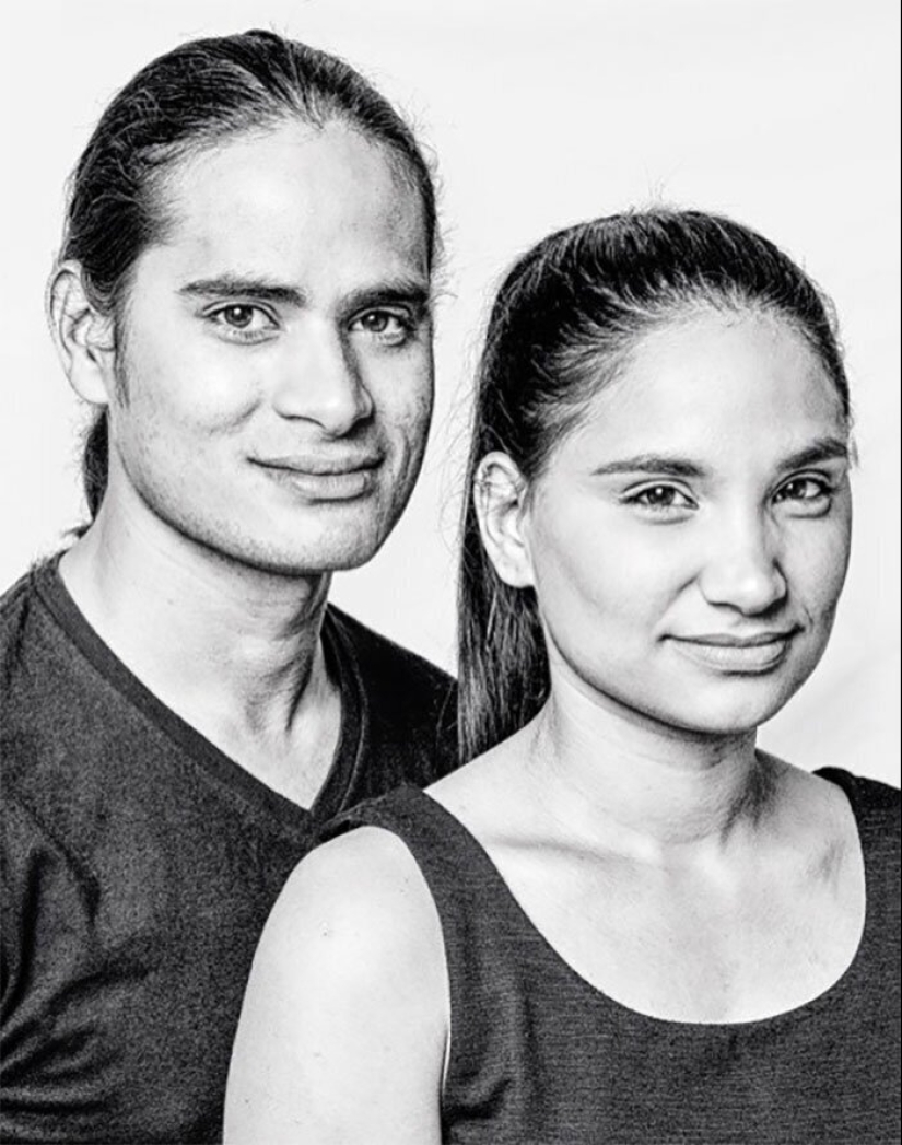 30 portraits of people not related by blood, but very similar to each other