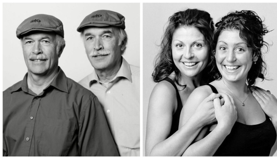 30 retratos de personas no relacionadas por sangre, pero muy similares entre sí