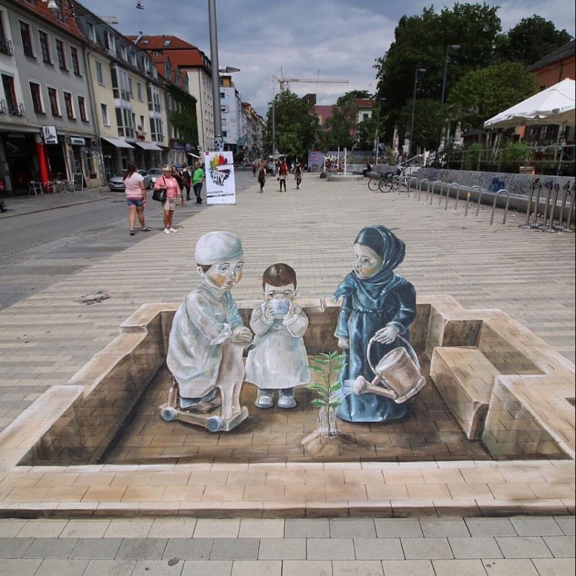 3D drawings of Dutch artist to make people stay