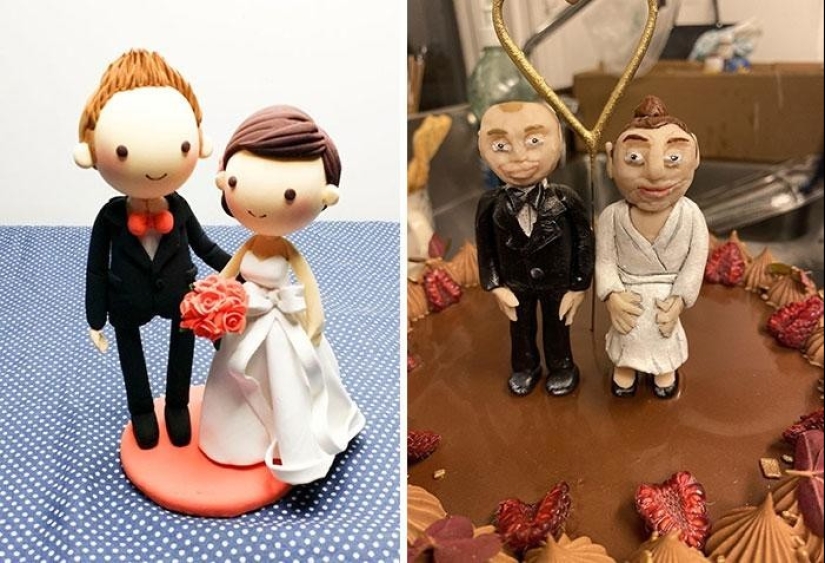 40 bizcochos divertidos, y más a menudo simplemente infructuosos de boda