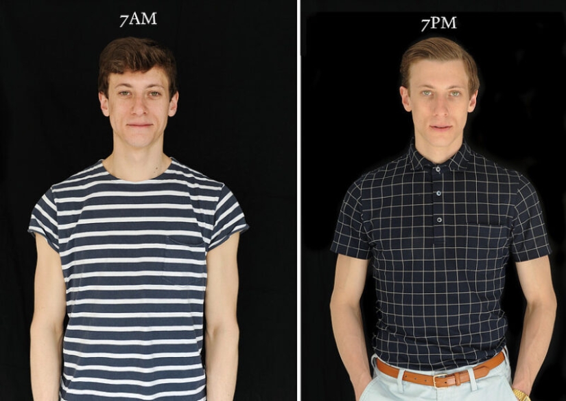 "7am — 7pm»: how different a person looks