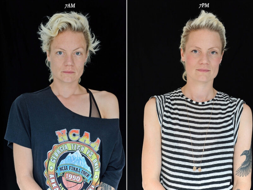 "7am — 7pm»: how different a person looks