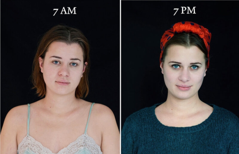"7am — 7pm»: how different a person looks