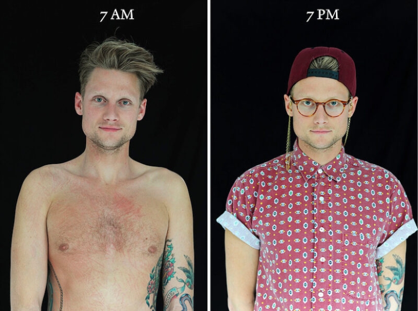 "7am — 7pm»: how different a person looks