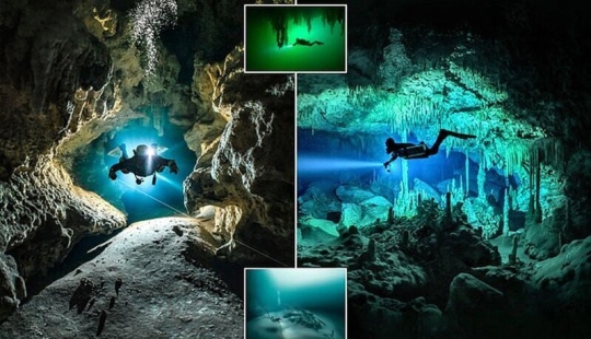 A diver risks his life making stunning images of underwater caves in Mexico A diver risks his life making stunning images of underwater caves in Mexico