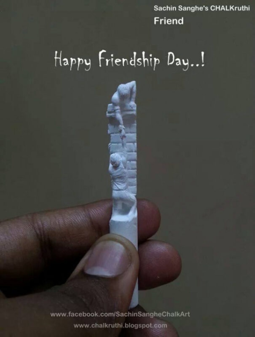 A guy from India carves incredible tiny sculptures out of small crayons A guy from India carves incredible tiny sculptures out of small crayons