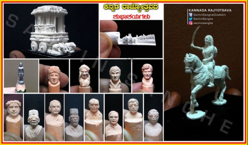A guy from India carves incredible tiny sculptures out of small crayons A guy from India carves incredible tiny sculptures out of small crayons