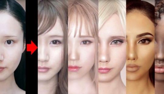A makeup artist from Japan has learned how to change a person's race
