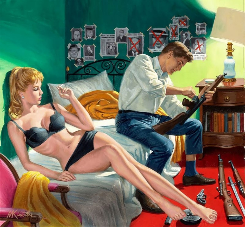 A rattling mix: spies, beauties, Nazis and heroes in stunning illustrations by Mort Kunstler