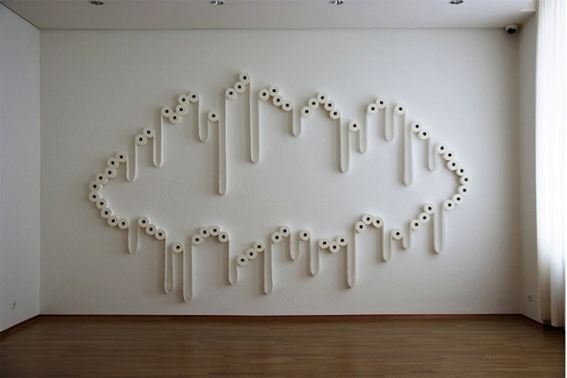 Abstract toilet paper paintings Abstract toilet paper paintings