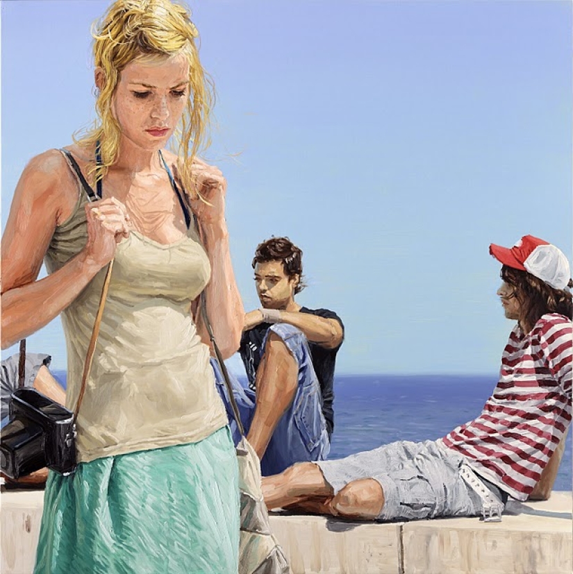 Ah, young people! Warm and realistic paintings by Michel del Campo