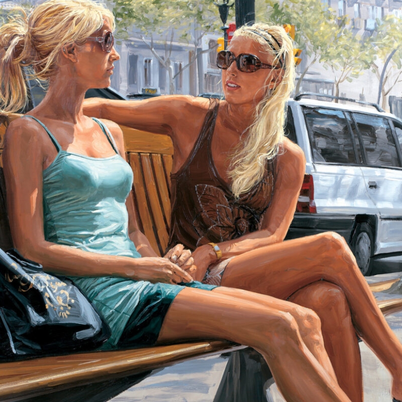 Ah, young people! Warm and realistic paintings by Michel del Campo