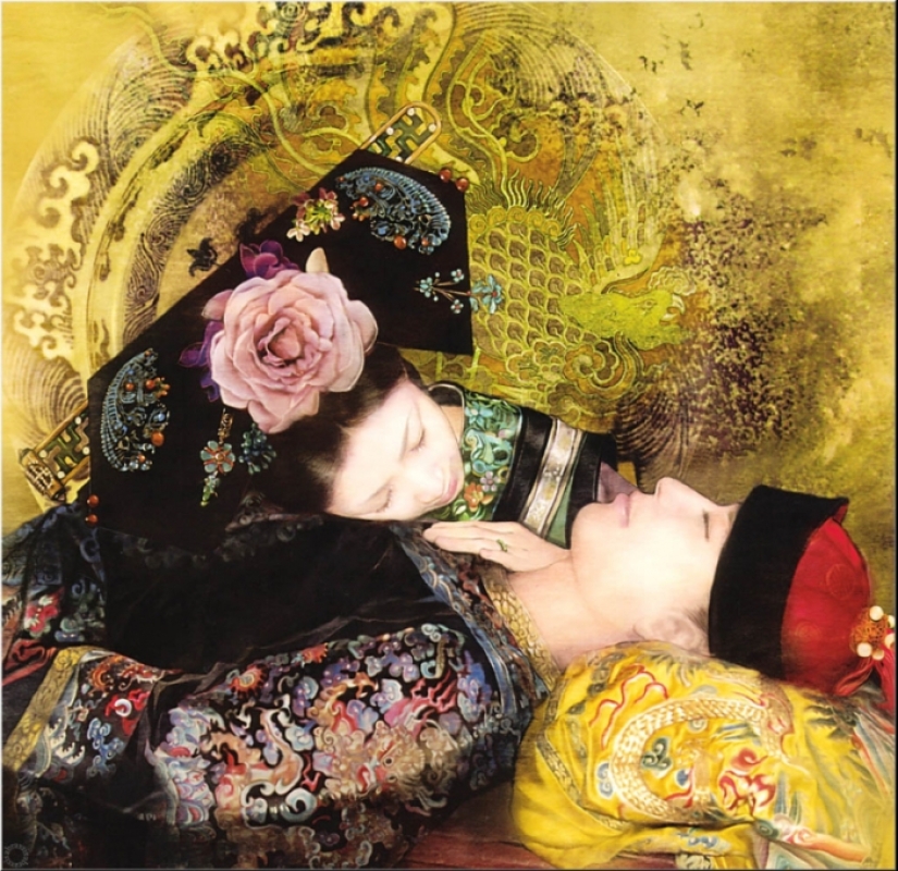 "Amor en el aire en la Ciudad Prohibida": Impresionantes pinturas del artista taiwanés Der Jen