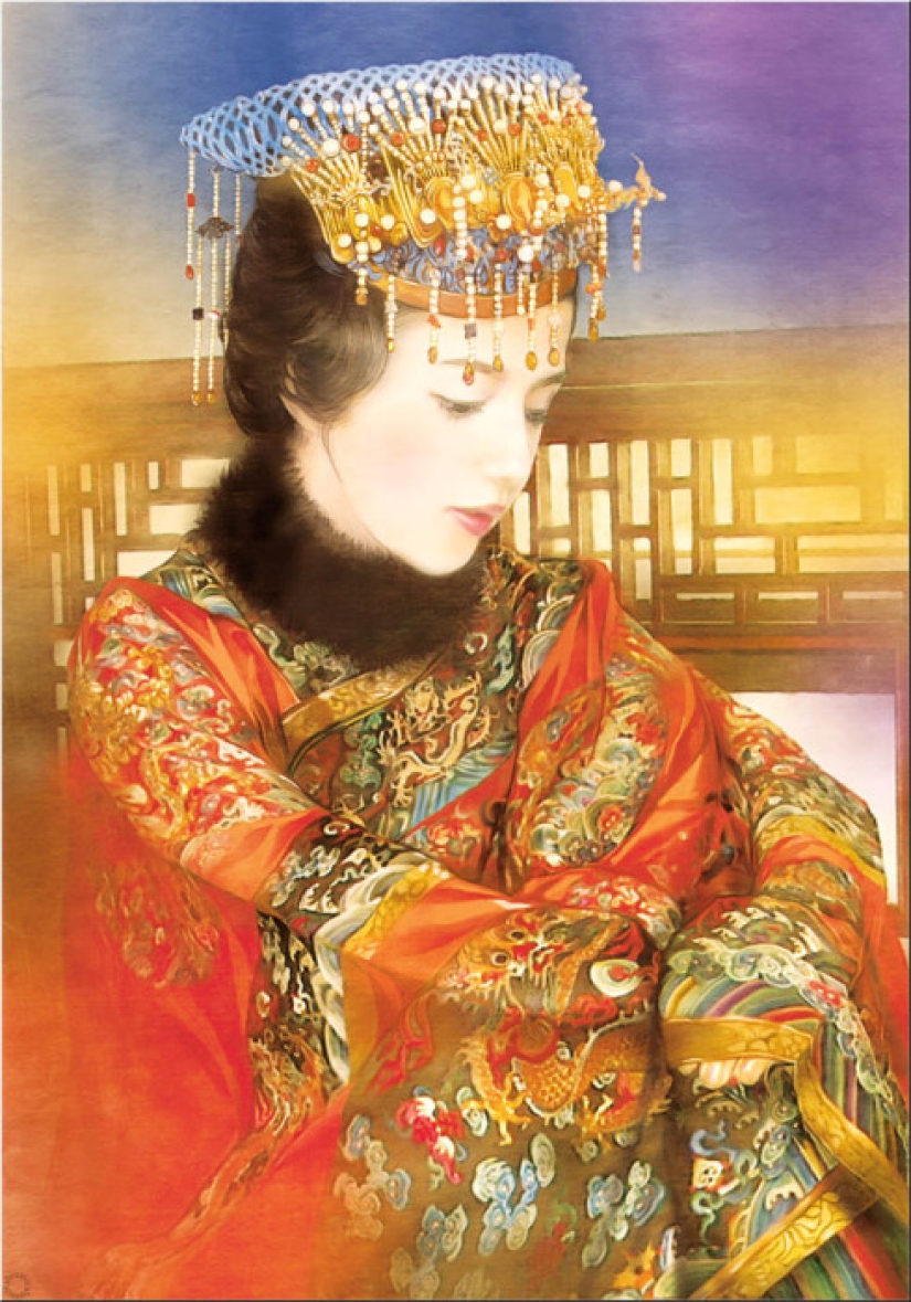 "Amor en el aire en la Ciudad Prohibida": Impresionantes pinturas del artista taiwanés Der Jen