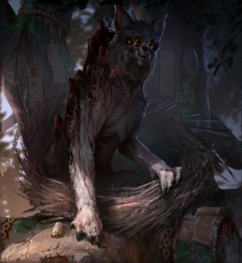 "An oak tree was cut down near Lukomorye": dark fantasy art "An oak tree was cut down near Lukomorye": dark fantasy art