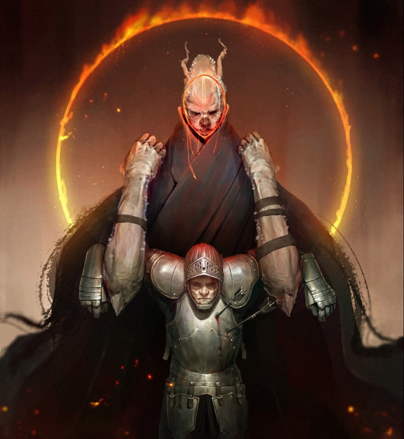 "An oak tree was cut down near Lukomorye": dark fantasy art "An oak tree was cut down near Lukomorye": dark fantasy art