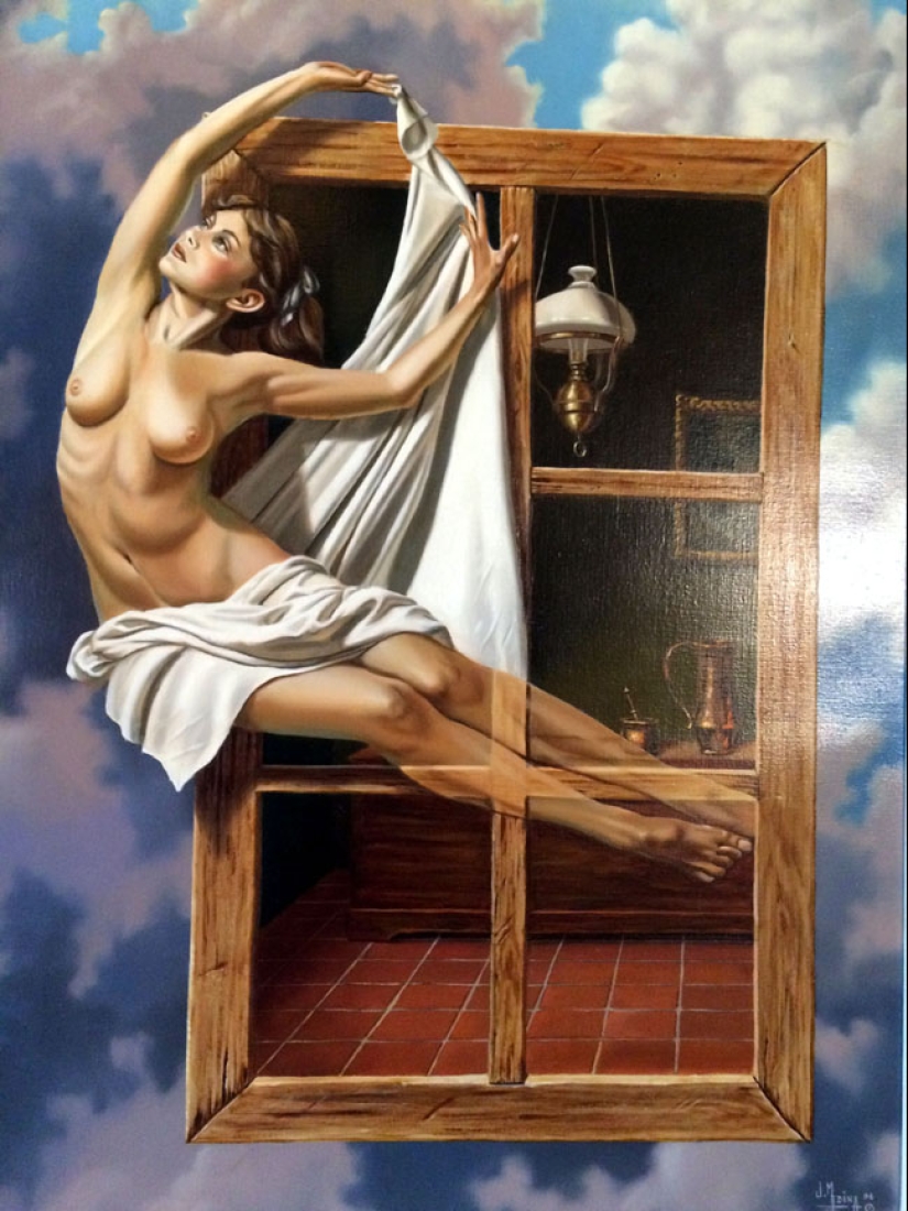 Angelic and earthly in the paintings of the surrealist artist Juan Medina Angelic and earthly in the paintings of the surrealist artist Juan Medina