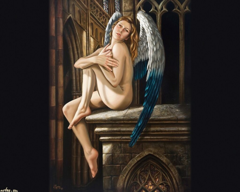 Angelic and earthly in the paintings of the surrealist artist Juan Medina Angelic and earthly in the paintings of the surrealist artist Juan Medina