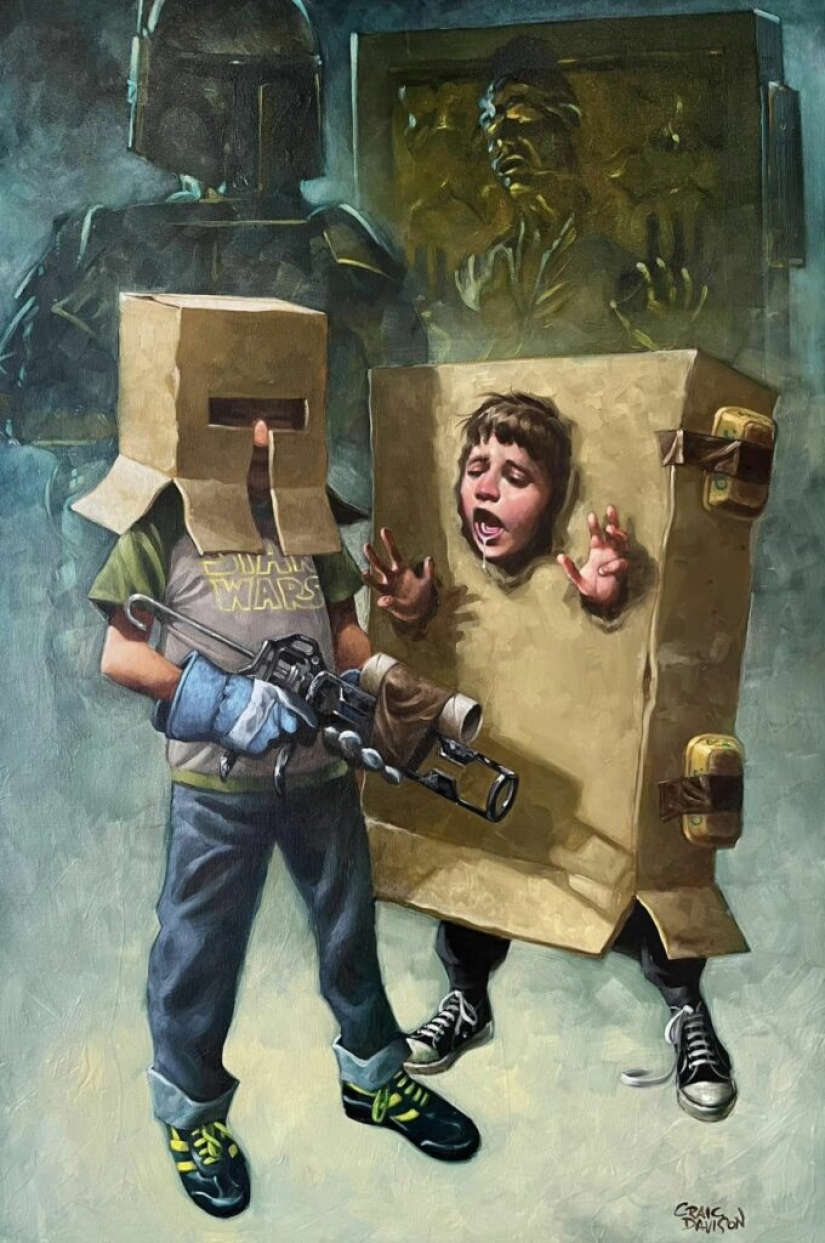 Artist Craig Davison and his child heroes