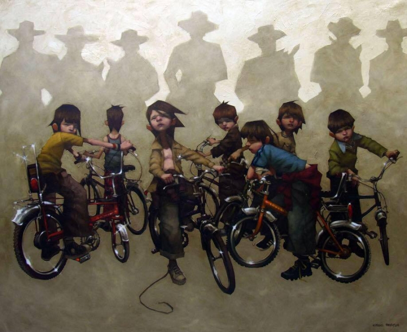 Artist Craig Davison and his child heroes