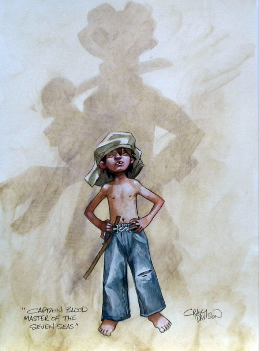 Artist Craig Davison and his child heroes