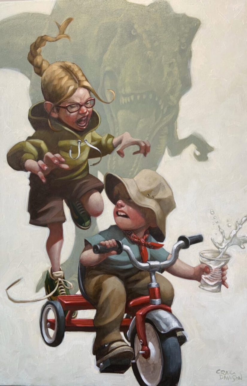 Artist Craig Davison and his child heroes