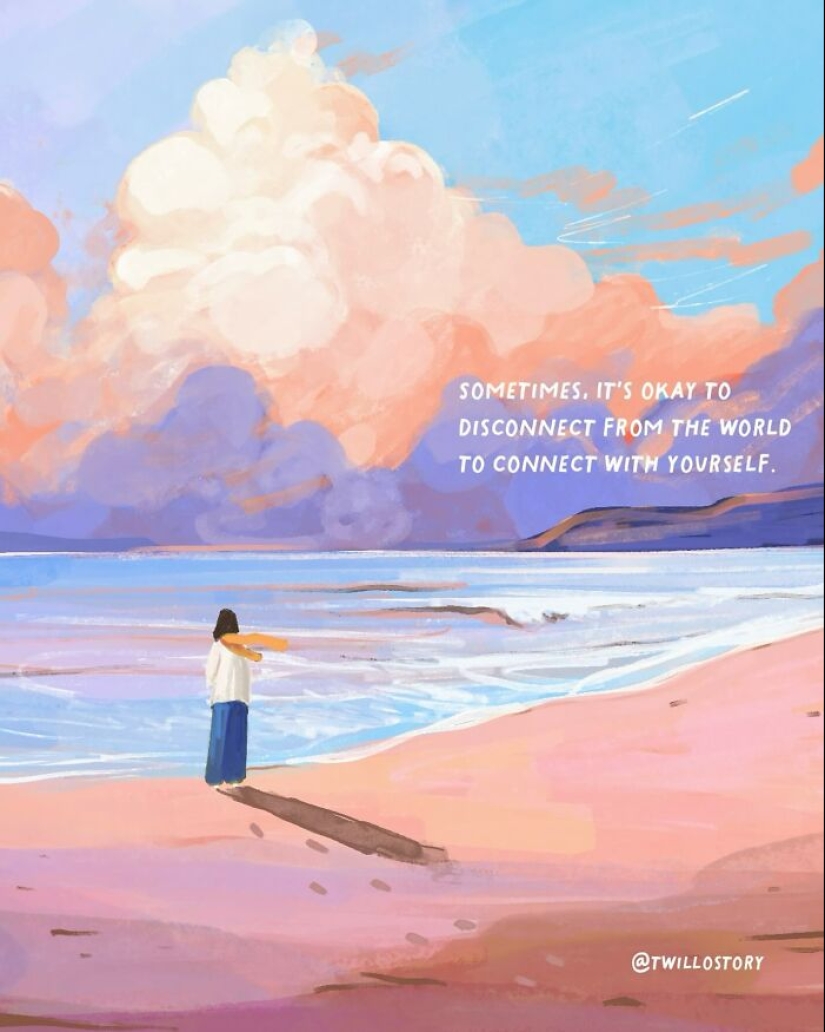 Artist Creates Uplifting Illustrations For Mental Wellness And Positivity