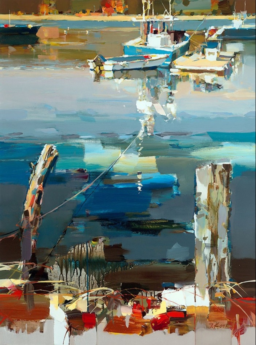 Artist Joseph Cote, who paints in oil as if it were a watercolor Artist Joseph Cote, who paints in oil as if it were a watercolor