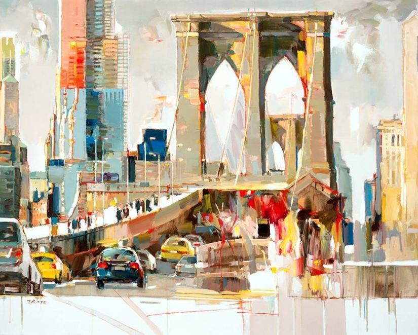 Artist Joseph Cote, who paints in oil as if it were a watercolor Artist Joseph Cote, who paints in oil as if it were a watercolor