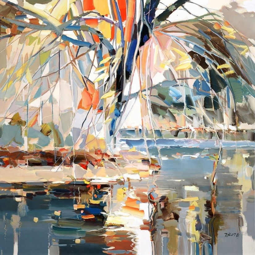 Artist Joseph Cote, who paints in oil as if it were a watercolor Artist Joseph Cote, who paints in oil as if it were a watercolor