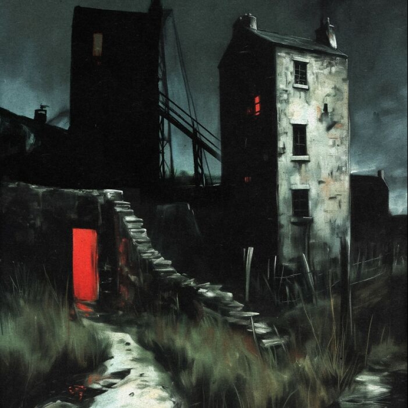 Artist Paints Dark And Creepy Scenes Inspired By Industrial Decay And Folklore