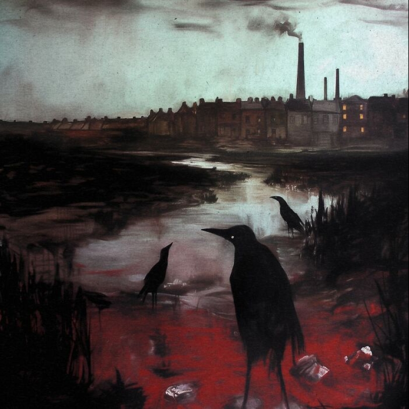 Artist Paints Dark And Creepy Scenes Inspired By Industrial Decay And Folklore