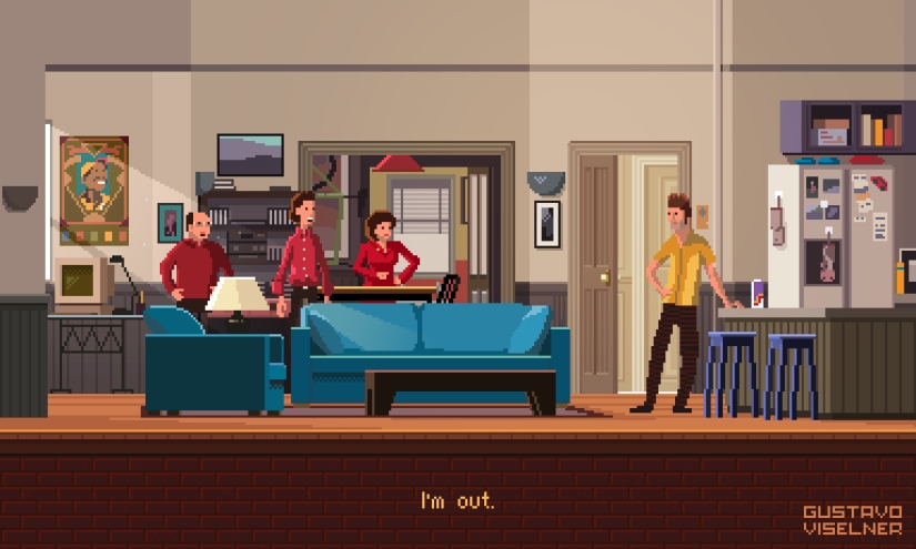 Artist redraws stills from the TV series in the style of ancient computer games Artist redraws stills from the TV series in the style of ancient computer games