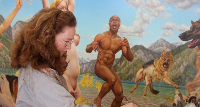 Artist Suzanne Martin and her nude people of Eden Artist Suzanne Martin and her nude people of Eden