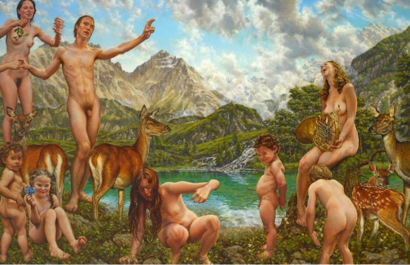 Artist Suzanne Martin and her nude people of Eden Artist Suzanne Martin and her nude people of Eden