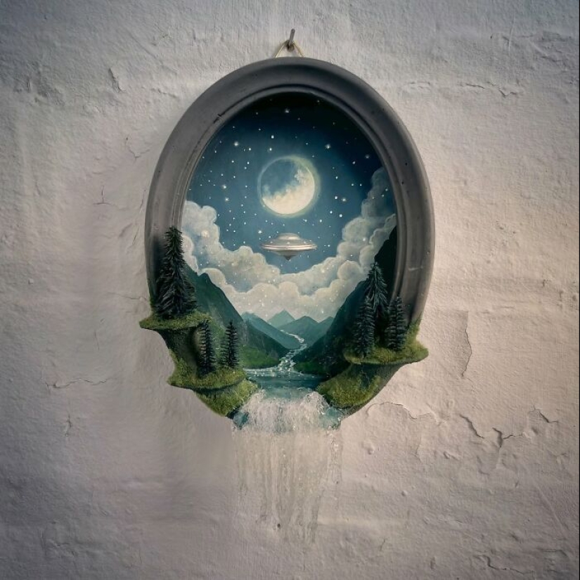 Artista construye dioramas fantásticos que parecen sacados de un cuento de hadas de ciencia ficción