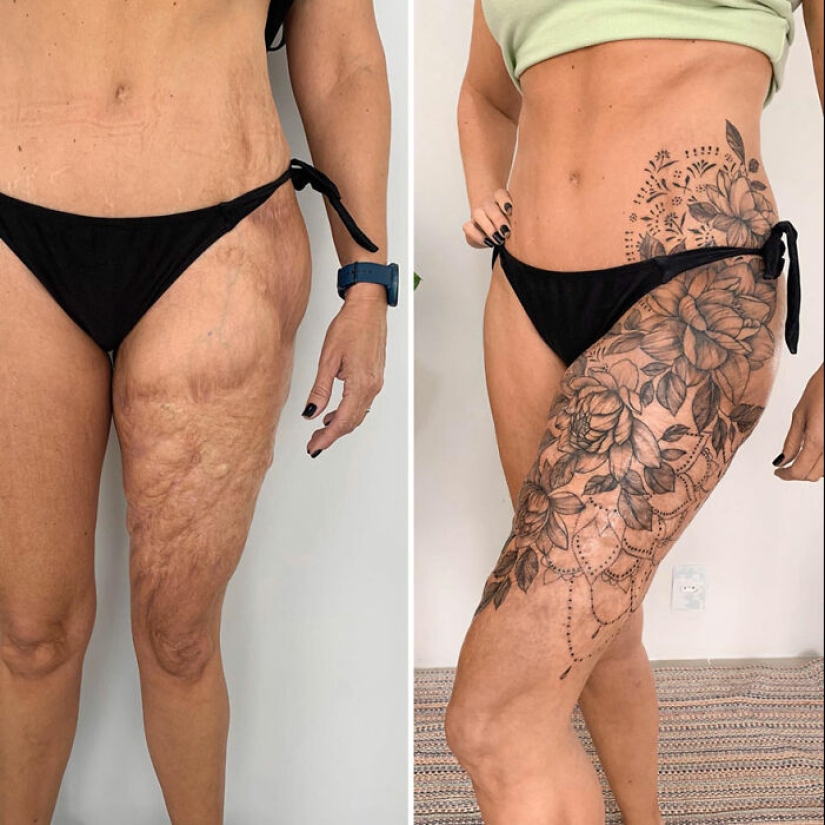 Artista del tatuaje cubre cicatrices con delicados diseños, y aquí están sus 10 mejores transformaciones