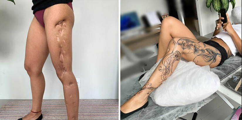 Artista del tatuaje cubre cicatrices con delicados diseños, y aquí están sus 10 mejores transformaciones