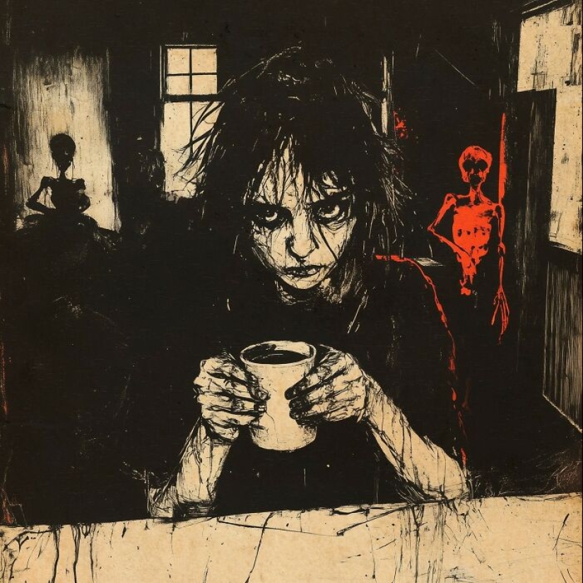 Artista pinta escenas oscuras y espeluznantes inspiradas en la decadencia industrial y el folclore