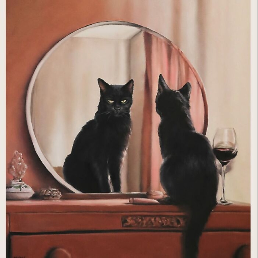 Artist’s 15 Thought-Provoking Paintings Where Animals Interact With The World As Humans