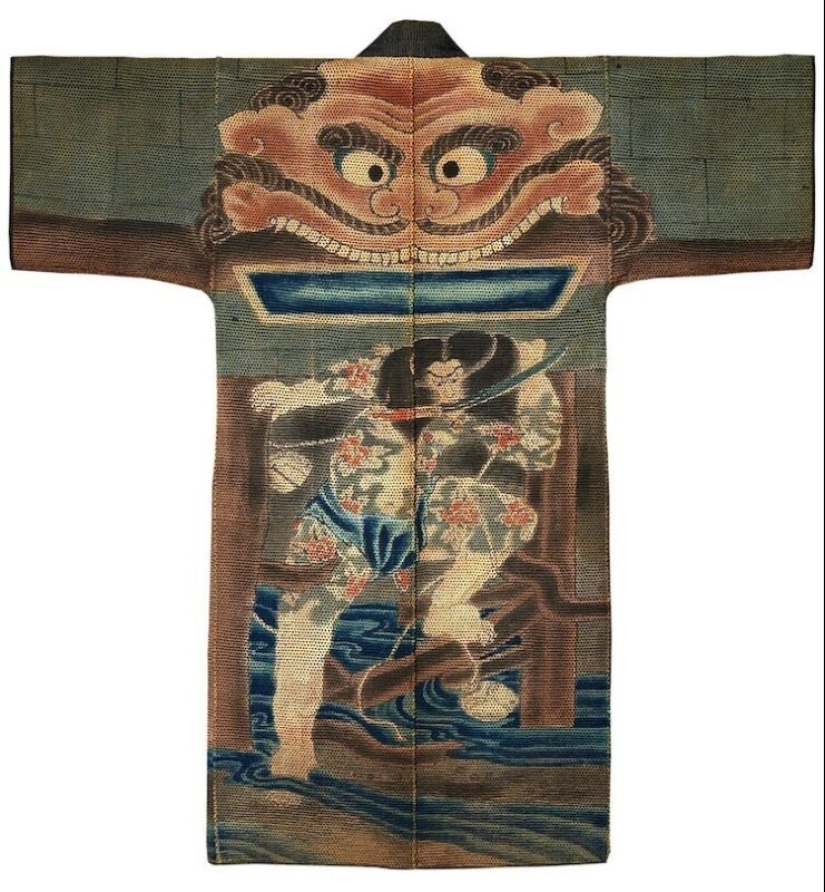 Atuendo de los bomberos japoneses de los siglos 17 y 19 como una forma de arte separada