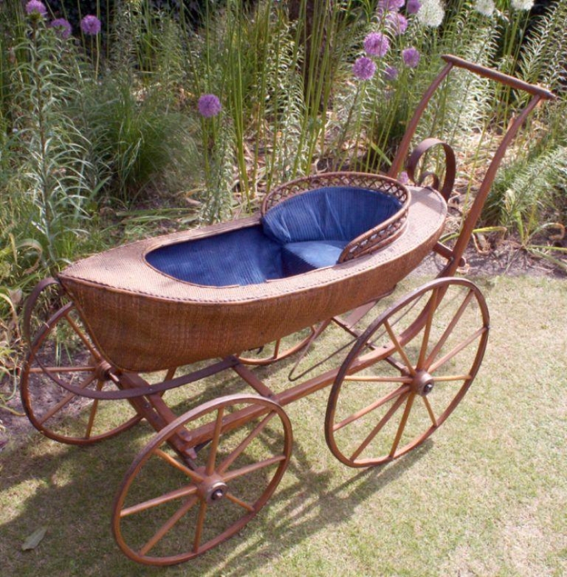 Baby strollers from different eras, striking with their crazy design