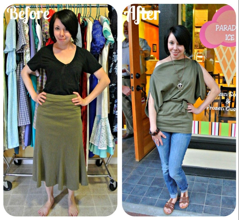 Before and after: amazing transformations of second-hand clothes Before and after: amazing transformations of second-hand clothes