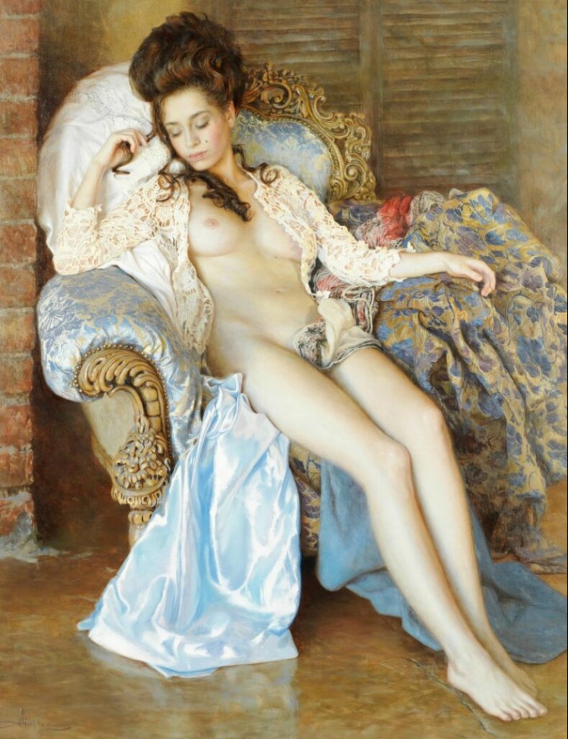 Belleza y ternura femenina en las pinturas de la artista Marina Marina