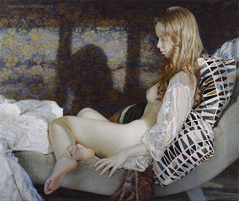 Belleza y ternura femenina en las pinturas de la artista Marina Marina